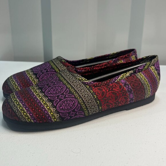 Rampage Super Boho Slip On Multicolored Flats Size 7.5M NIB Bohemian Purple Red - Picture 5 of 10